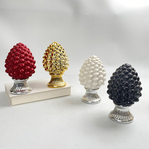Objetos de decoración de porcelana de cerámica personalizados soporte de piña decorativa para el hogar objetos de lujo adornos de escultura para decoraciones de mesa - Product Image 3