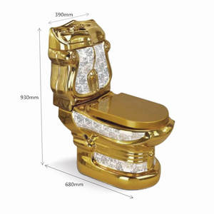Ensemble de lavabo et de cuvette de toilette de style européen de luxe en or pour salle de bain - Product Image 6
