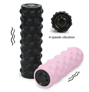 Yoga Vibration Foam Roller - Rechargeable Electric Exercise and Fitness Roller for Core Muscle & Deep Tissues Sports Therapy