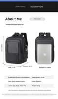 Ransel Notebook Kapasitas Besar Tahan Guncangan dan Bernapas, Tas Komputer Multifungsi untuk Perjalanan dan Kerja, Dilengkapi Pengisian Daya USB, Bahan Poliester