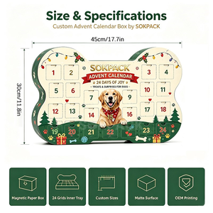 Boîte de <span class=keywords><strong>calendrier</strong></span> de l'<span class=keywords><strong>Avent</strong></span> personnalisée en forme d'os pour <span class=keywords><strong>chien</strong></span>, 24 jours, boîte mystère de compte à rebours de Noël pour friandises et jouets pour animaux de compagnie, emballage cadeau pour animaux de compagnie pour les fêtes - Product Image 3
