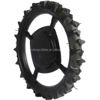 Pneus/roues de pulvérisation à flèche solide en acier et caoutchouc pour tracteur agricole JIYU 650*80mm, transplanteur de riz, garantie 2 ans, noir
