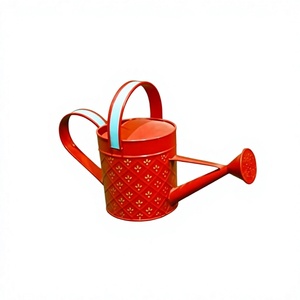 Red Metal Watering Can With <b>Long</b> Spout And Decorative Pattern Targeted Deep Watering Removing The <b>Screw</b> On Rose - Product Image 1