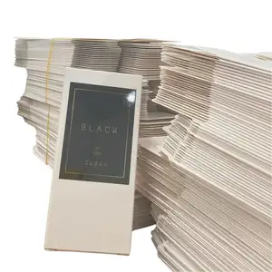Caja de perfume de paquete de cosméticos con impresión UV de punto de cartón plegable de 2 extremos personalizados para botellas de cuidado de la piel de 30 50 60 100 120 ml