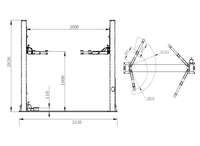 Plateforme de levage hydraulique mobile à deux poteaux EHRLE 4200 kg, sécurité anti-chute, pour l'entretien automobile