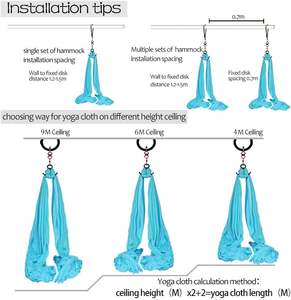 Hamaca de Yoga Antigravedad de Tela de Seda de Nailon de 12 Metros para Ejercicio - Product Image 6