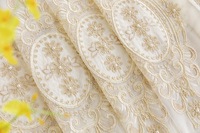 2023 meilleure vente nouveau Style brodé blanc voilages pour salon chambre salle à manger rideaux avec fleurs 3D