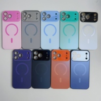 Coque de téléphone magnétique INS Style avec grande fenêtre pour iPhone 17 16 Pro Max, design coloré, protection de l'appareil photo, coques de téléphone à trous fins