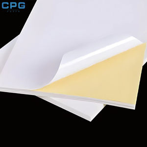 Feuilles de papier adhésif brillant personnalisées par le fabricant, 80 g/m², base blanche, matériau pour étiquettes autocollantes - Product Image 1