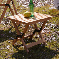 Tabouret pliant moderne et durable en bois de hêtre massif pour camping en extérieur - Double usage comme table et chaise pour la pêche en extérieur