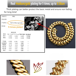 Cadenas Cubanas al por Mayor, Joyería de Lujo, Chapado en Oro de 14k, 18k y <span class=keywords><strong>24k</strong></span>, Gargantilla, Cadena <span class=keywords><strong>Cubana</strong></span> de Miami Sólida para Hombre - Product Image 2