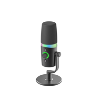 Microphone dynamique de bureau CMTECK DM65, microphone pour ordinateur, USB, professionnel, réduction du bruit, éclairage RVB, microphone en aluminium