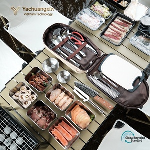 Stainless Steel <b>Kitchen</b> Set With Cutting Board Scissors Knife Spatula Spoon Peeler Tongs Carrying Bag For Outdoor Cooking - Product Image 4
