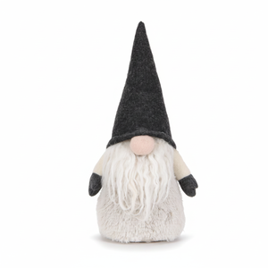 Top Quality Christmas <strong>Gonk</strong> Plush Stuffed Doll Charcoal Felt Hat Ivory Fur Luxury Ornament - Product Image 3
