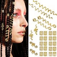 56 pièces d'accessoires capillaires tressés de style ethnique celtique, épingles à cheveux en spirale, pour tresses africaines et perruques