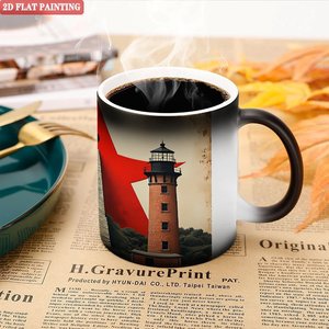 Frosted Black 11oz <b>Ceramic</b> <b>Mug</b> Heat Sensitive Magic Cup Team Building Gift Drinking Cup - Product Image 5