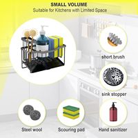 Étagère de cuisine multifonctionnelle sans perçage pour évier, support de rangement et égouttoir à vaisselle
