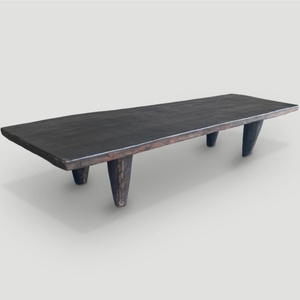 ชุดโต๊ะรับแขกไม้เนื้อแข็งสุดหรู สีดำ รูปทรงสี่เหลี่ยม - Product Image 6