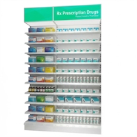 Étagères de présentation en métal personnalisées pour pharmacie, gondole médicale à 5 niveaux pour l'aménagement intérieur des pharmacies