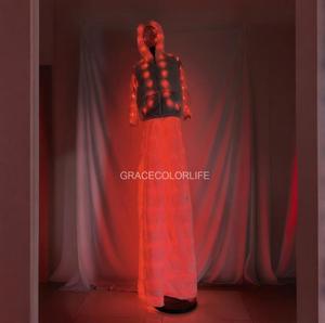 Conjunto de Vestidos con Luces LED Ajustables Eléctricamente, Disfraz de Fiesta Rave con Cambio de Color, Disfraz de Halloween para Espectáculos, Ropa de Club para <span class=keywords><strong>Mujer</strong></span> - Product Image 2
