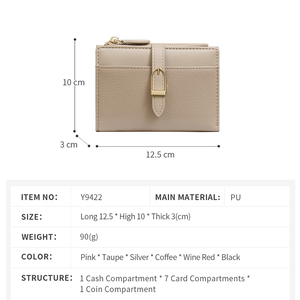 Portefeuille court pour <span class=keywords><strong>femme</strong></span> TAOMICMIC 2025 en <span class=keywords><strong>cuir</strong></span> PU épissé, portefeuille haut de gamme à deux volets, portefeuille simple et élégant - Product Image 2