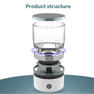 เครื่องทำความสะอาดอัลตราโซนิกแบบ UV สำหรับเครื่องมือจัดฟันและรีเทนเนอร์ ใช้ในครัวเรือน ตัวเครื่องทรงกระบอกใส ความถี่ 45kHz ความจุ 180 มล. - Product Image 2