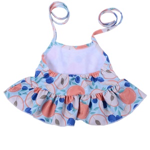Conjunto de Verano al por Mayor para Bebés y Niñas Pequeñas: Traje de Baño con Encaje, Pliegues, Estampado de Melocotón, Tirantes Ajustables y Espalda Descubierta, Tallas Grandes - Product Image 6