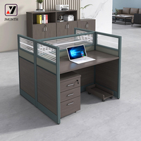 Modular Workstation Cubicle with Glass Partition/Shelf Modern Floating Desk Easy Assembly for Office/Call Center Use