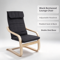Fauteuil individuel moderne et minimaliste en bois massif, confortable et robuste, pour salon
