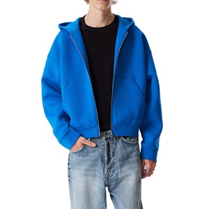 Manufacturers Custom <strong>Essentials</strong> Heavyweight Men's Zip up Hoodie Regular Fit Hoodies Polyester Viscose <strong>Two</strong> Zippers Hoodie for Men - Product Image 1