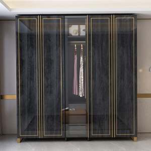 Armario de Dormitorio de Lujo Personalizado con Espejo, Closet de Madera, Aparador para Ropa, Diseño Único, Estantes de Almacenamiento - Product Image 4