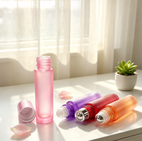 Flacon en verre 5ml 10ml pour huiles essentielles et parfums, avec bouchon en bambou et bille roulante en acier, pour essences, parfums et huiles corporelles