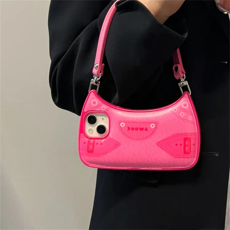 Nuovo cordino staccabile borsa portafoglio borsa Design custodie per telefoni da donna di lusso con cinturino per Cover posteriore iPhone 14