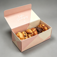 Boîte cadeau personnalisée en papier kraft mat écologique réutilisable pour donuts et biscuits, emballage de boulangerie, boîte cadeau vide pour biscuits