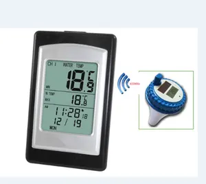 带日历闹钟的无线泳池温度计数字室外游泳池浮动防水测温仪