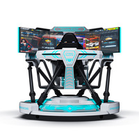 Simulador de Carreras 9D con Tres Pantallas, Movimiento VR, Equipo Sensorial Todo en Uno para Interiores, Centro Comercial, Fibra de Vidrio