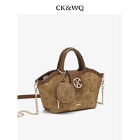 Nischen-Luxus-Designer Damen-Umhängetaschen Kontrastreiche Braune PU-Handtasche Abnehmbarer Mini-Münzbeutel für Tägliche Reisen
