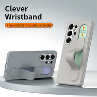 Coque de téléphone souple pour bracelet de contrôle intelligent invisible pour Samsung Galaxy S25 FE S24 S23 Ultra Plus bouton intelligent en métal en silicone