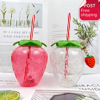 Gobelet en plastique en forme de fraise mignon, vente en gros pour bars et fêtes – Nouveauté usine