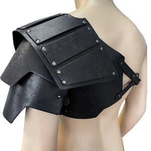 Armure d'épaule réglable en cuir PU style Viking médiéval WJF26, rétro, simple épaulette, pour Chevalier, Guerrier, Cosplay, LARP, Costume d'Halloween - Product Image 5
