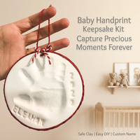Kit Cetakan Tangan dan Kaki Bayi dari Tanah Liat, Kenang-kenangan dengan Nama Kustom, Set Hadiah Kenangan Bayi Baru Lahir DIY