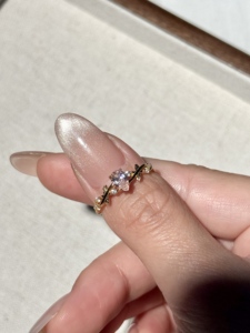 UM Jewelry 925 Silver 18K Gold Plated Fairy Garden White/Pink Zircon Ring NGTC Certified Unisex Wedding Daily Wear Party - Product Image 4