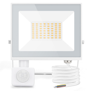 Aigostar 30W Super luminoso faro a LED IP65 impermeabile per illuminazione esterna PIR sensore di movimento naturale bianco 4000K AC fonte di alimentazione - Product Image 1