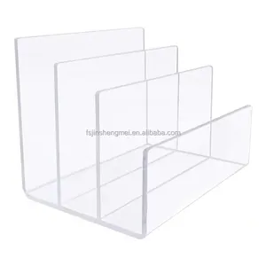販促用透明アクリルデスクトップオーガナイザーカード & メモ保持用のオフィス用の3つの正方形のプラスチックカードボックス