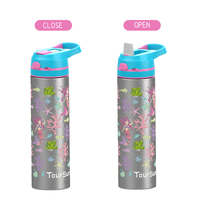Botella de agua termo de acero inoxidable impresa con logotipo personalizado con aislamiento de doble pared de 520ml