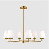 Luminaire suspendu moderne industriel en laiton et verre transparent pour salon, hôtel, décoration de plafond