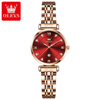 Montre à quartz pour femme OLEVS 5866, bracelet en acier inoxydable, élégante, tendance, design minimaliste et luxueux, OEM ODM personnalisé.