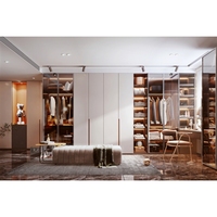 Armoire d'angle multifonctionnelle sur mesure avec rangement intégral, portes coulissantes et optimisation de l'espace pour chambre à coucher