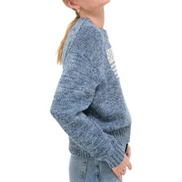 Pull en tricot personnalisé pour femmes en gros 100% coton col rond Intarsia drapeau événements patriotiques rassemblements de festivals Design nostalgique