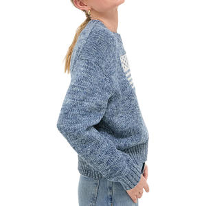 <span class=keywords><strong>Pull</strong></span> en tricot personnalisé pour femmes en gros 100% coton col rond Intarsia <span class=keywords><strong>drapeau</strong></span> événements patriotiques rassemblements de festivals Design nostalgique - Product Image 3